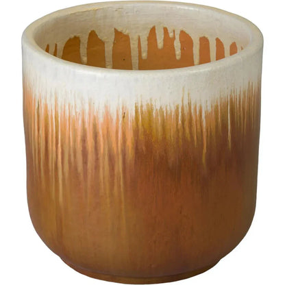 Round Amber Ceramic Planter