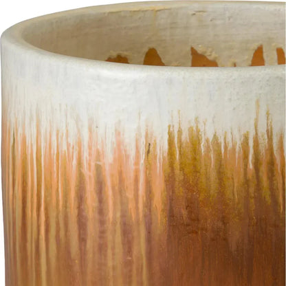 Round Amber Ceramic Planter