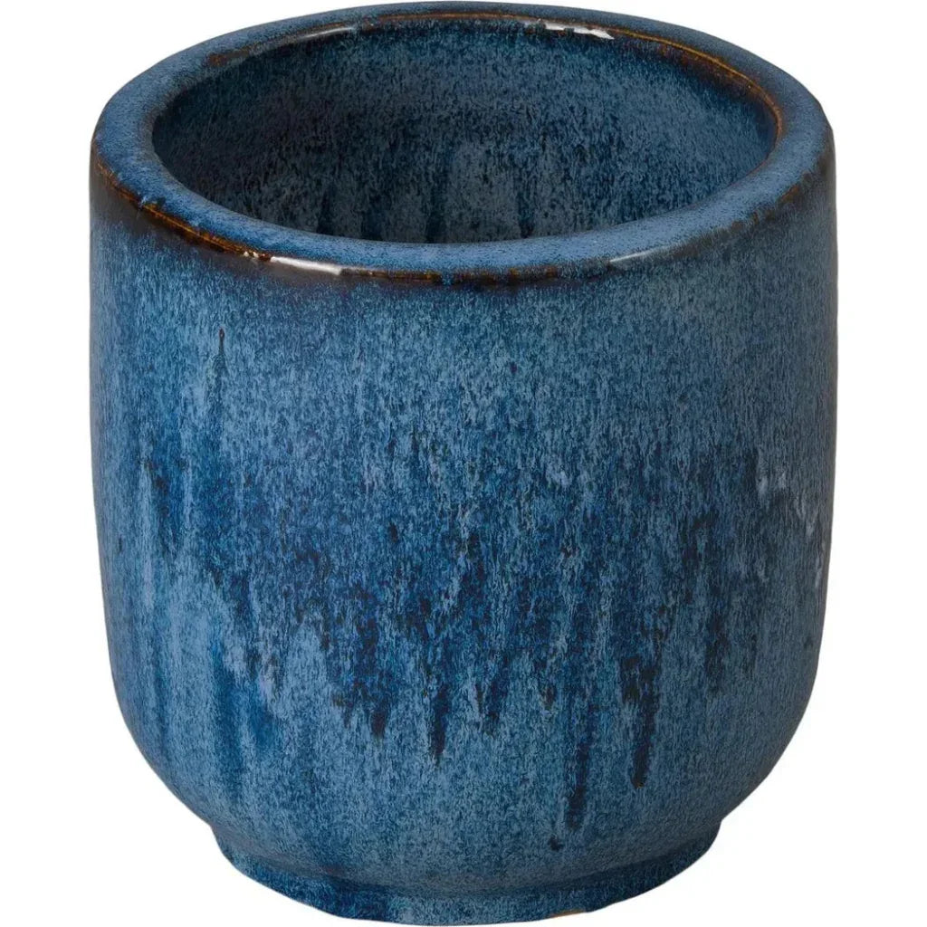 Round Amber Ceramic Planter