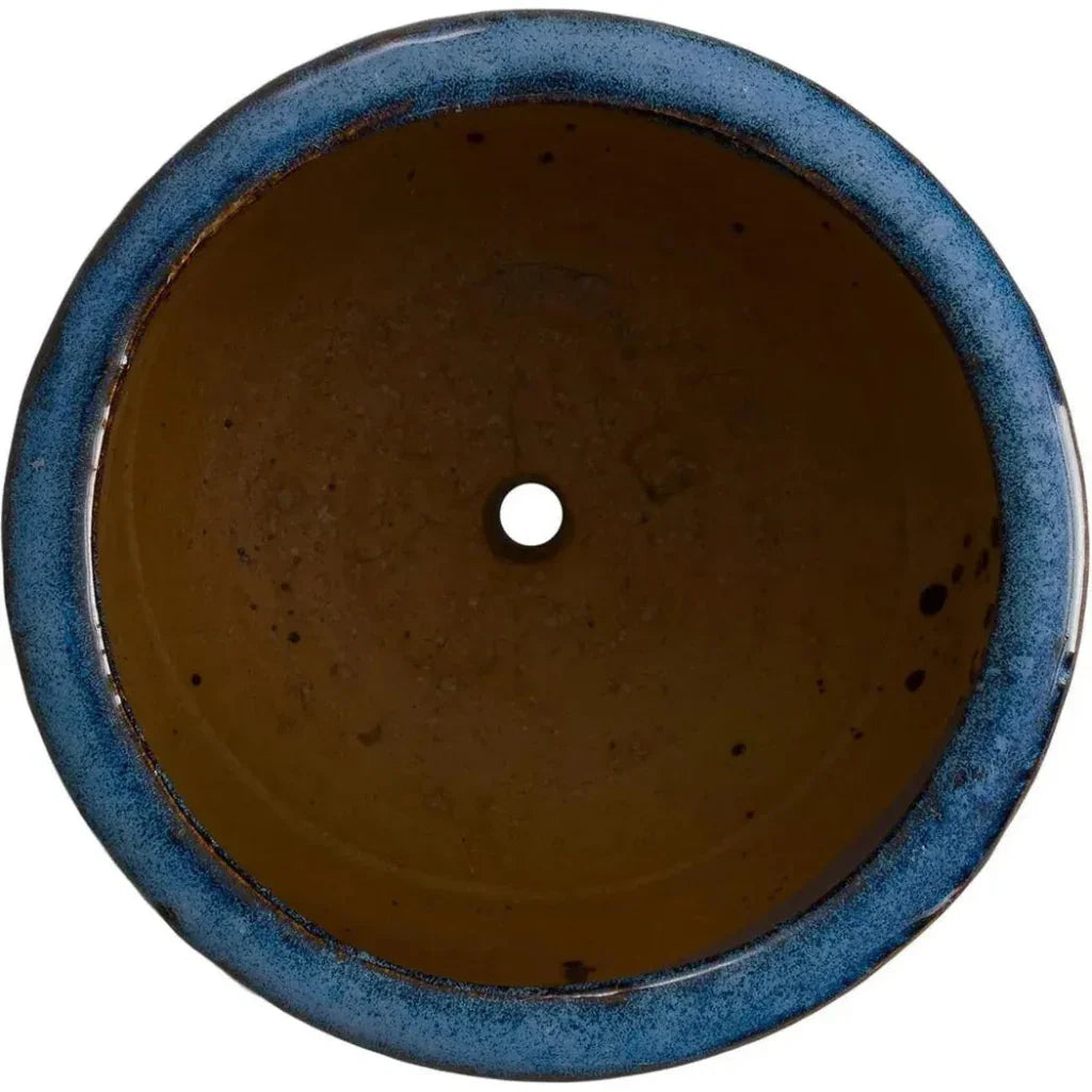 Round Amber Ceramic Planter
