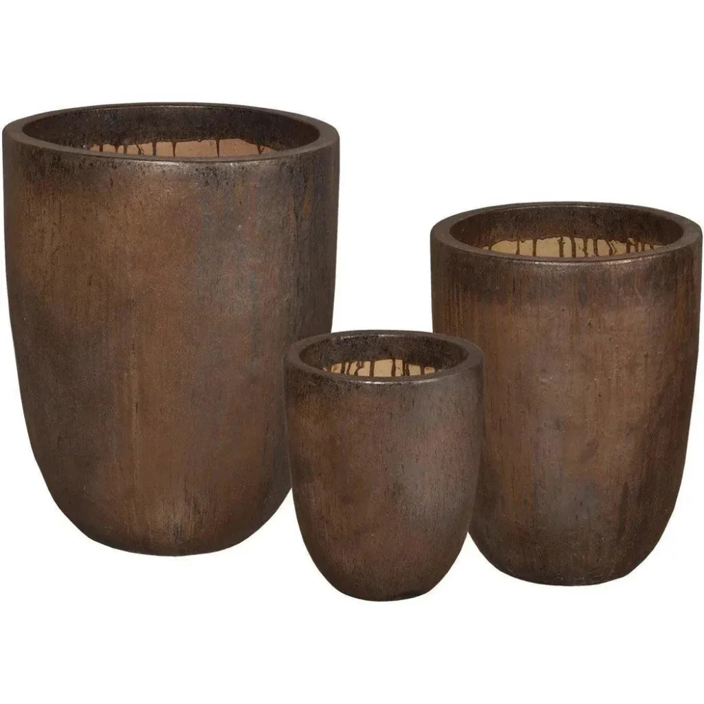 Round Ceramic Cylinder Planter
