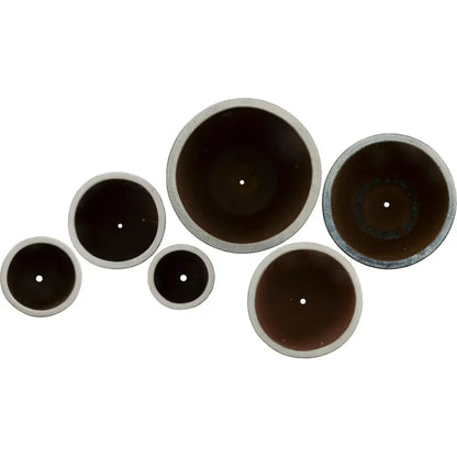 Round Distressed White Ceramic Planter