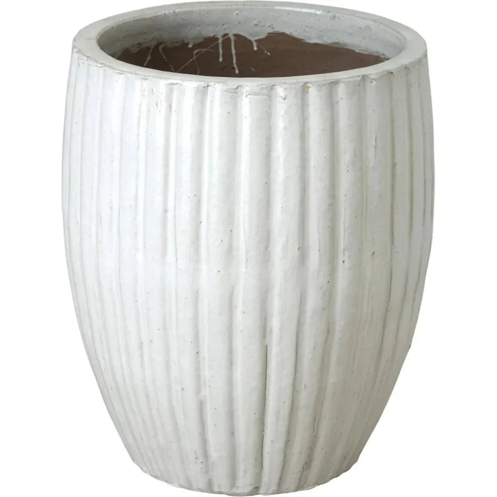 Round Ridge Ceramic Planter