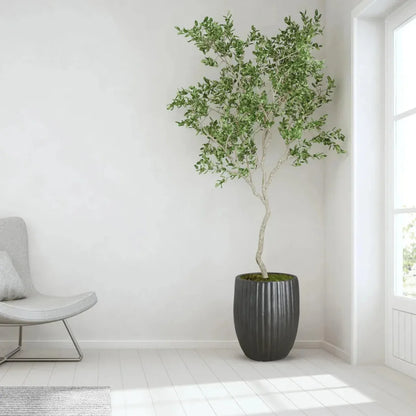 Round Ridge Ceramic Planter