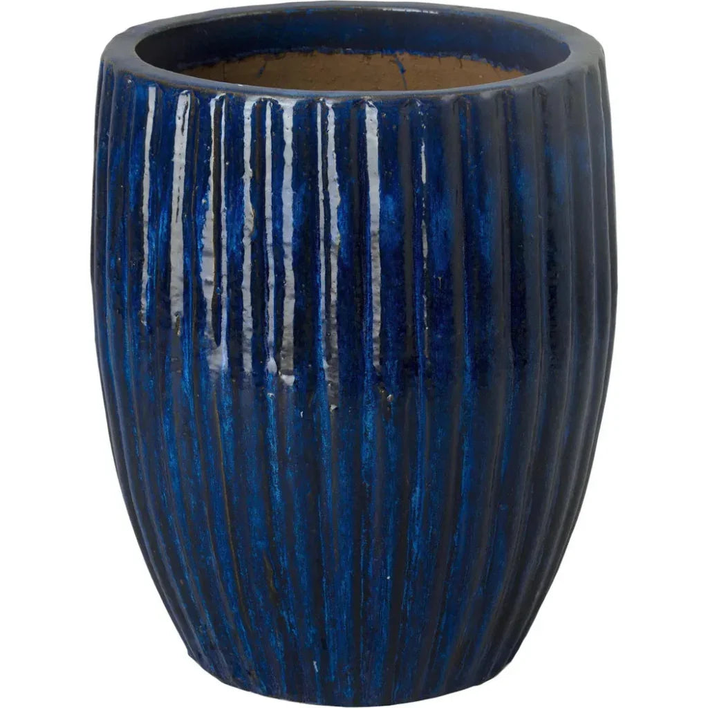 Round Ridge Ceramic Planter