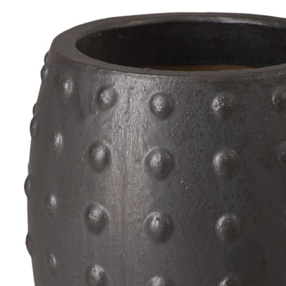 Round Studded Handcrafted Ceramic Outdoor Planter
