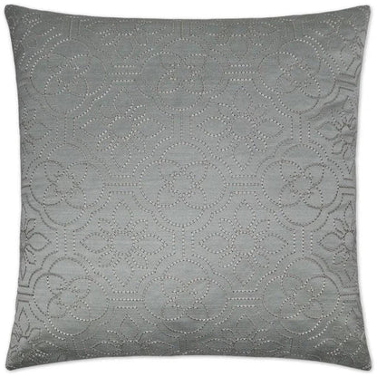 Ruched Up Mist Grey Throw Pillow With Insert