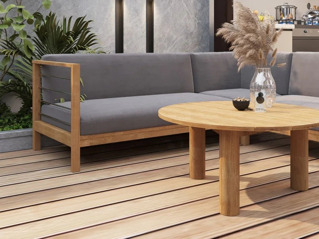 Rudolph Teak Patio Round Coffee Table