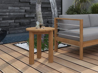 Rudolph Teak Patio Round Side Table