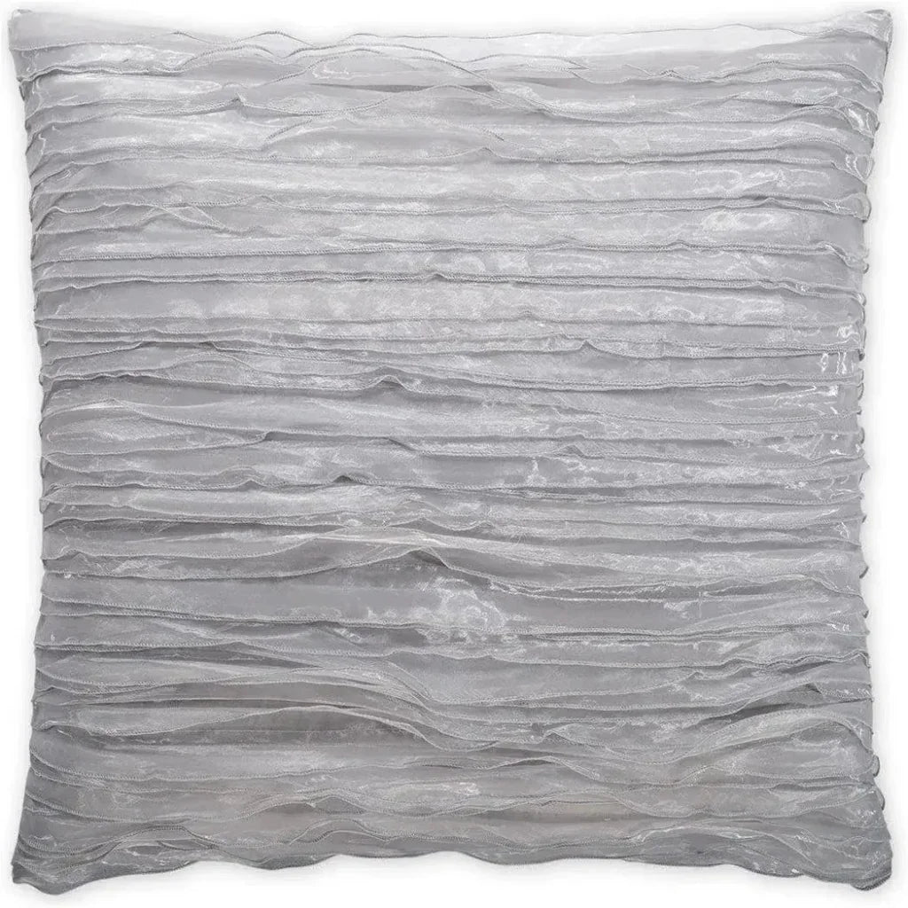 Ruffles Silver Throw Pillow With Insert