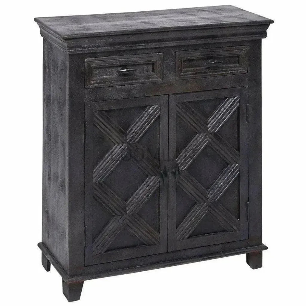 Rustic X Farmhouse Wood Black Cabinet