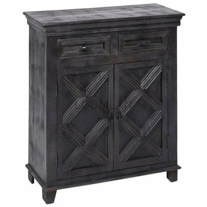 Rustic X Farmhouse Wood Black Cabinet