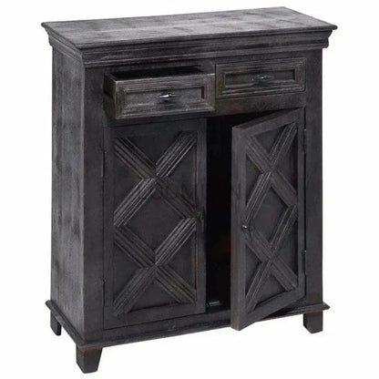 Rustic X Farmhouse Wood Black Cabinet