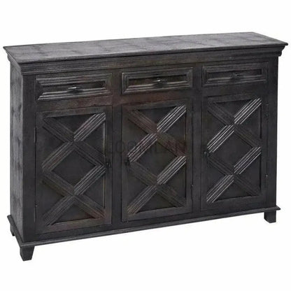Rustic X Farmhouse Wood Black Credenza