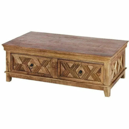 Rustic X Rectangular Coffee Table