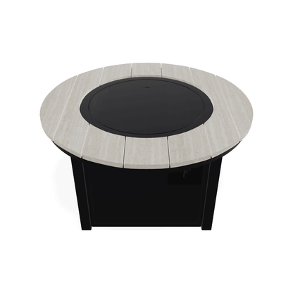 42" Round Rustic Polymer Top Chat Height Outdoor Fire Table