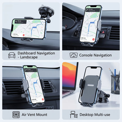 Universal Car Phone Holder Multi-Scene One-Click Lock Strong Suction 360° Rotation for Car Navigation & Desk
