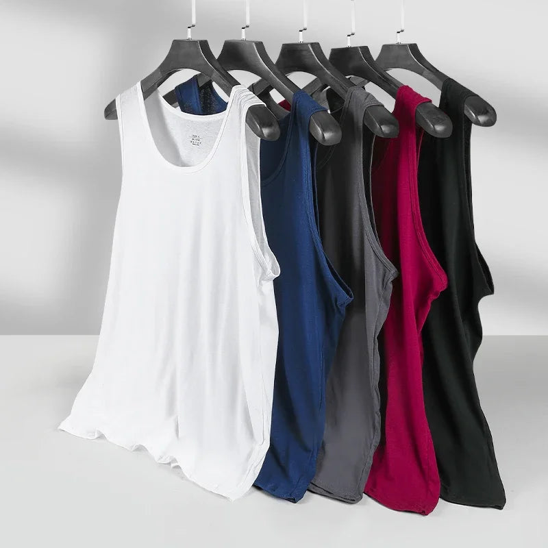 Men's pure cotton vest breathable slim youth sports foundation hurdle I loose summer thin halter undershirt