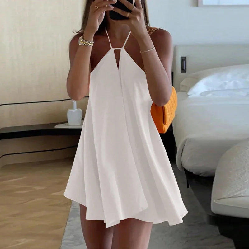 Sexy Party Off Shoulder Dresses Women's Elegant Sleeveless Hollow Out Beach Dress Backless High Street Lady Vestidos 2025 Summer