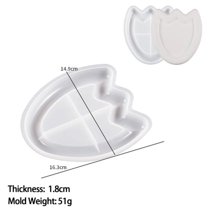 Storage Tray Silicone Mold DIY Jewelry Display Plate Resin Plaster Cement Mould Round Flower Cloud Heart Shape Dish Home Decor
