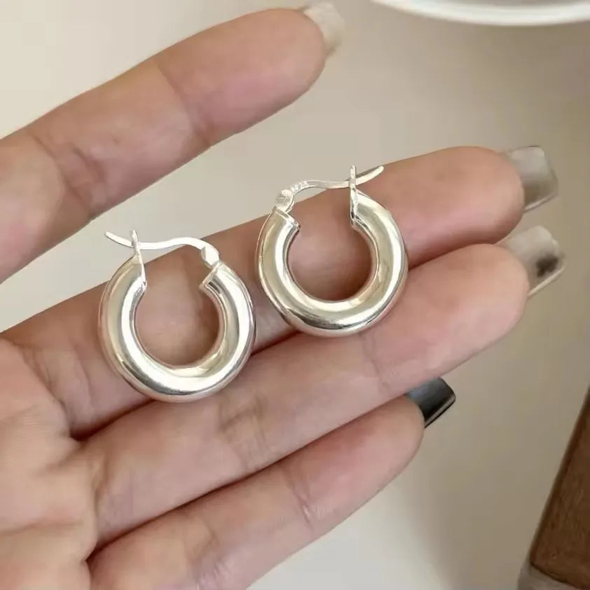 VENTFILLE 925 Sterling Silver Liquid Lava Texture Pearl Earring for Women Design Retro Versatile Jewelry Gift Dropshipping
