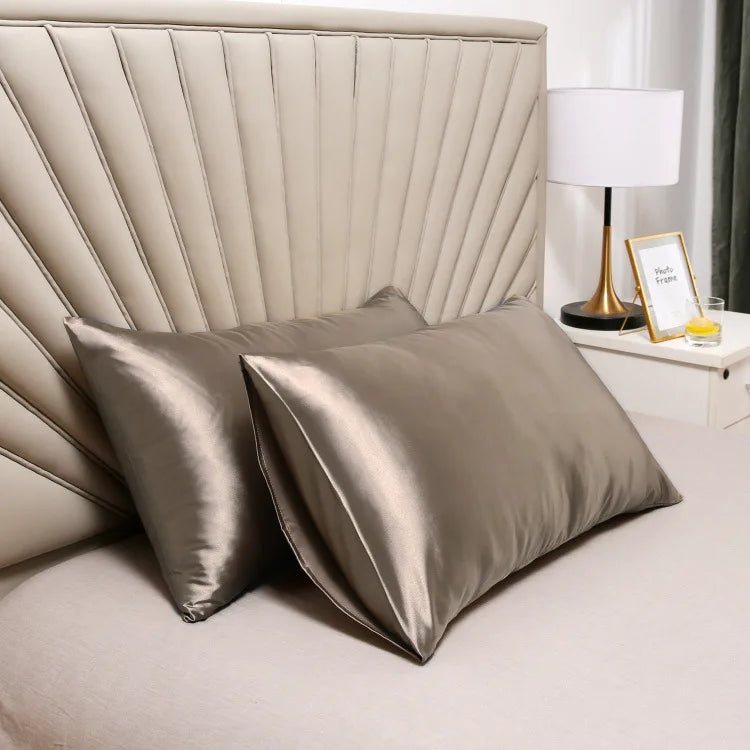 2PCS Pillowcase 100% Silk Pillow Cover Silky Satin Hair Beauty Pillow case Comfortable Pillow Case Home Decor wholesale 51*76CM