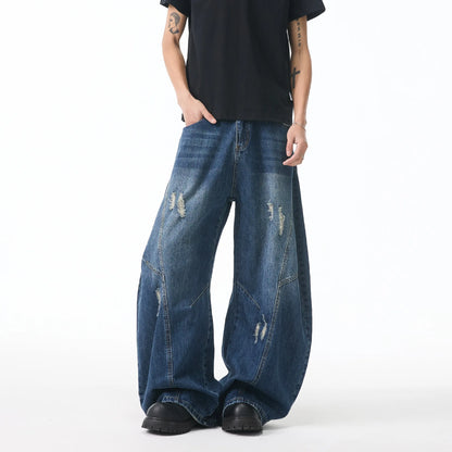 Men's Baggy Jeans Unisex Y2K Trendy Casual Wide Leg Denim Pants High Street Oversize Trousers American Style Streetwear Fashion