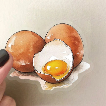 50Pcs Baking Dessert Cake Egg Theme Sticker Transparent PET Stickers For Stationery Guitar DIY Phone Case Craft Supplies