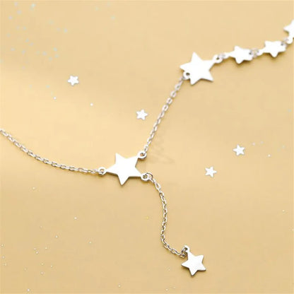 New Creative Beautiful Women Short Stars 925 Sterling Silver Jewelry Temperament Clavicle Chain Exquisite Necklaces XL125