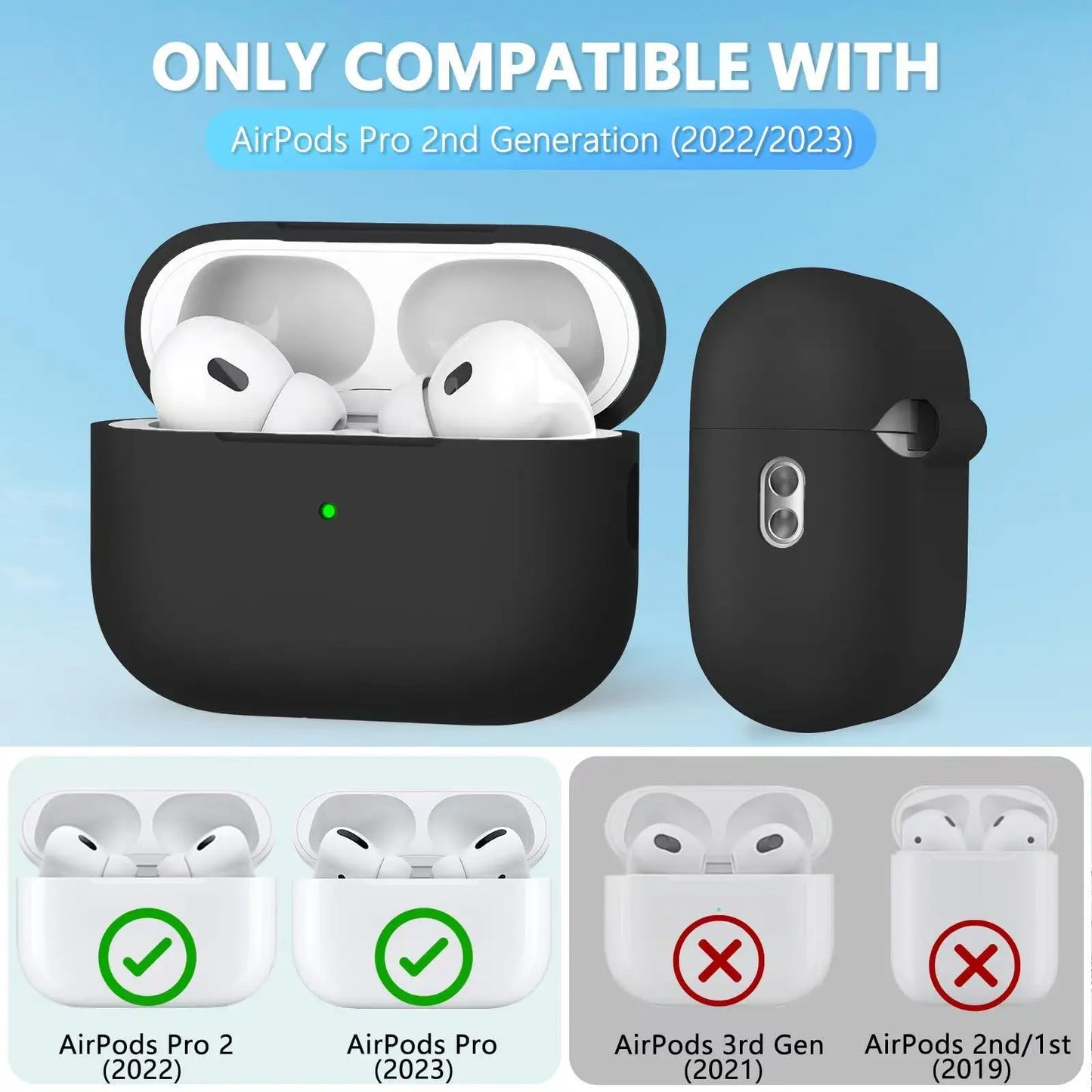 For Airpods Pro 3 Generation Cover (2025) Slim Silicone Case Full Protector Cover with Wrist Lanyard for Cute AirPods Pro 3 Case
