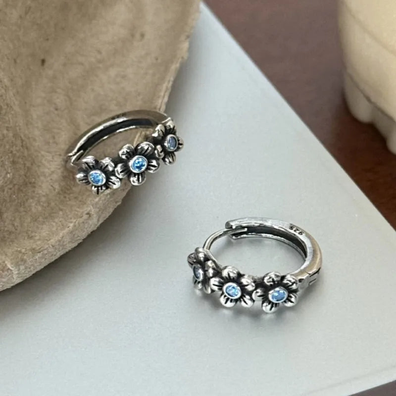 VENTFILLE 925 Sterling Silver Liquid Lava Texture Pearl Earring for Women Design Retro Versatile Jewelry Gift Dropshipping