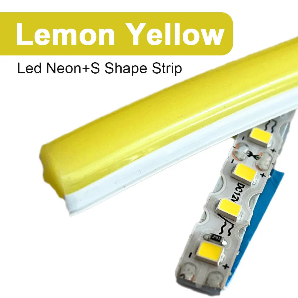 6mm 8mm Separate Silicone Neon with DC12V SMD2835 120Led/m S Shape LED Strip Light Waterproof Flexible Silicon Tube Bar DIY Sign