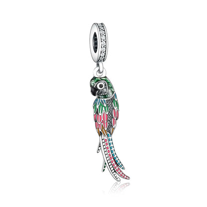 Fit Original Pan Charm Bracelet 925 Silver Rainbow Enamel Lorikeet Birrd Colorfull Parrot Bead For Making South Africa Berloque