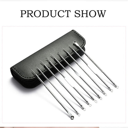 Acne Blackhead Remover Needle Tools Set  Blackhead Tweezer Pimple Extractor Stainless Steel Blackspot Removal Skin Care Tool