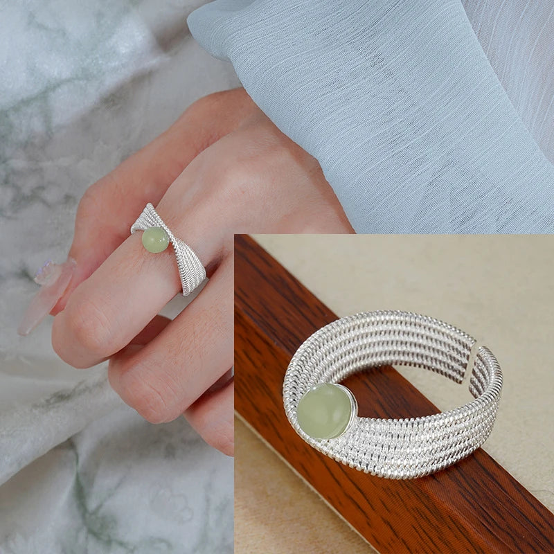 VENTFILLE 925 Sterling Silve Love Heart  Ring for Women Girl Gift Line Pearl Korean Sweet  Jewelry Birthday Gift Dropshipping