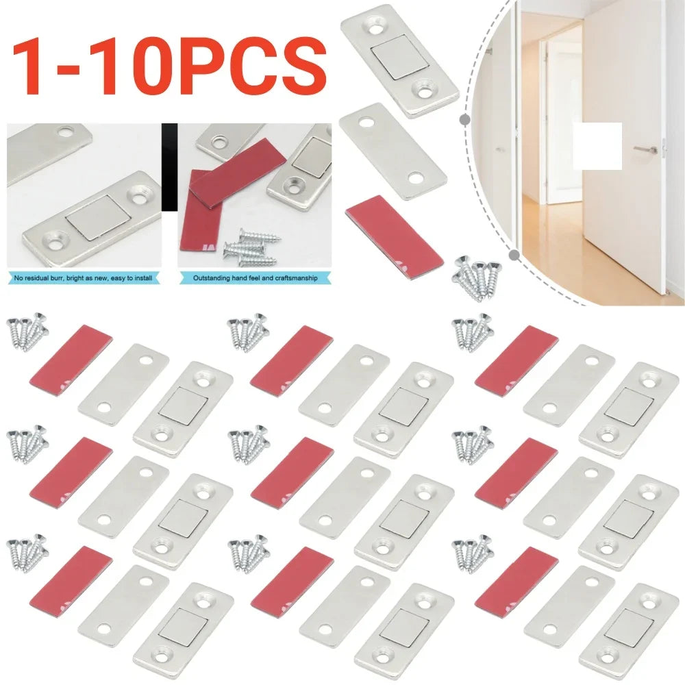 Magnetic Cabinet Catches Magnetic Door Stop Ultra Thin Drawer Magnet Catch Hidden Door Closer Adhesive Cabinet Latch for Kitchen