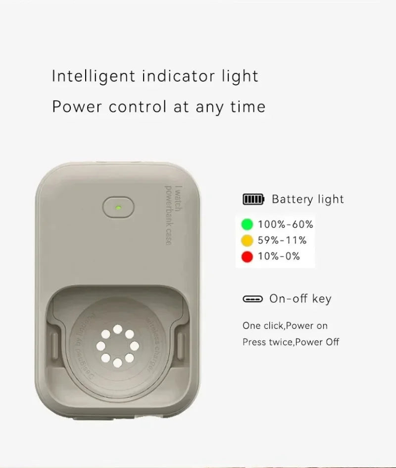 Portable Wireless Charger 1200mAh Power Bank Device for Apple Watch 8 7 6 5 4 SE Ultra for iWatch Fast Charging Case