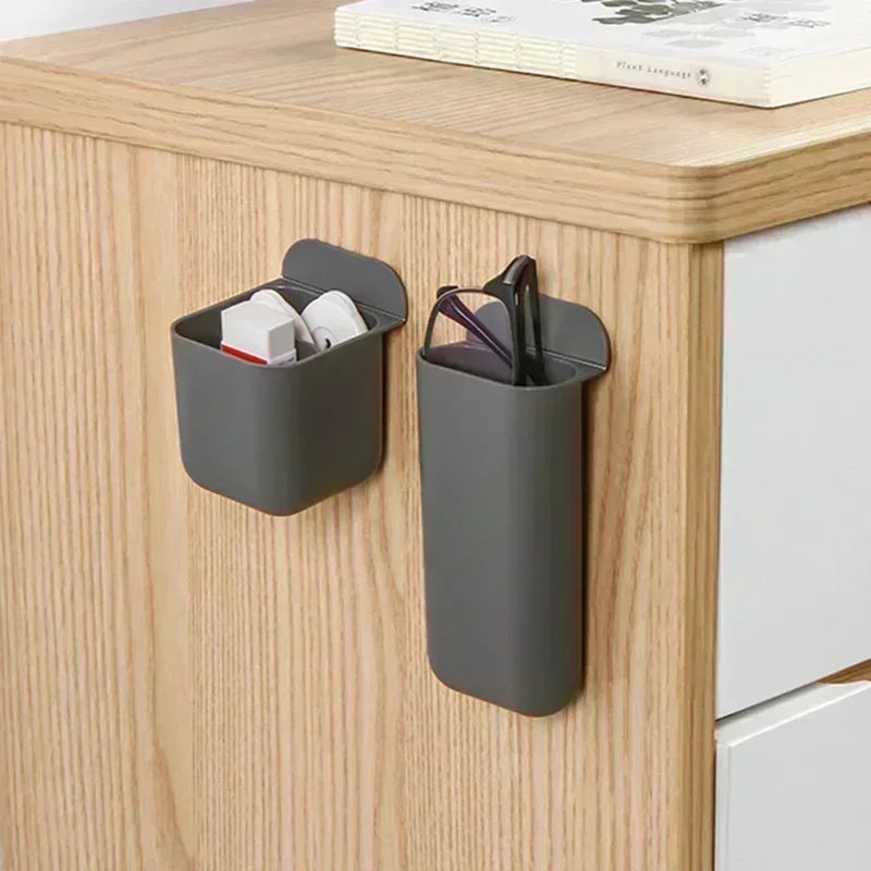 New Wall Mounted Storage Box No Punching TV Remote Control Storage Pen Holder Desk Organizer Multifunction Desk Organizers Shelf
