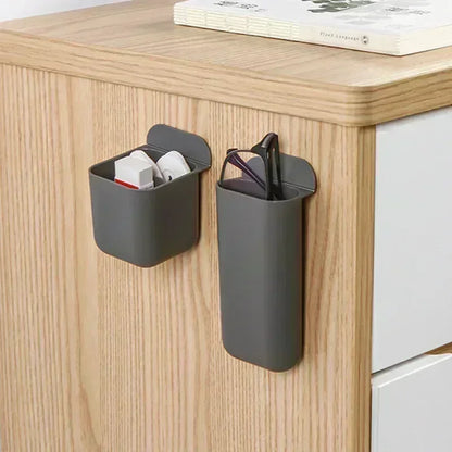 New Wall Mounted Storage Box No Punching TV Remote Control Storage Pen Holder Desk Organizer Multifunction Desk Organizers Shelf