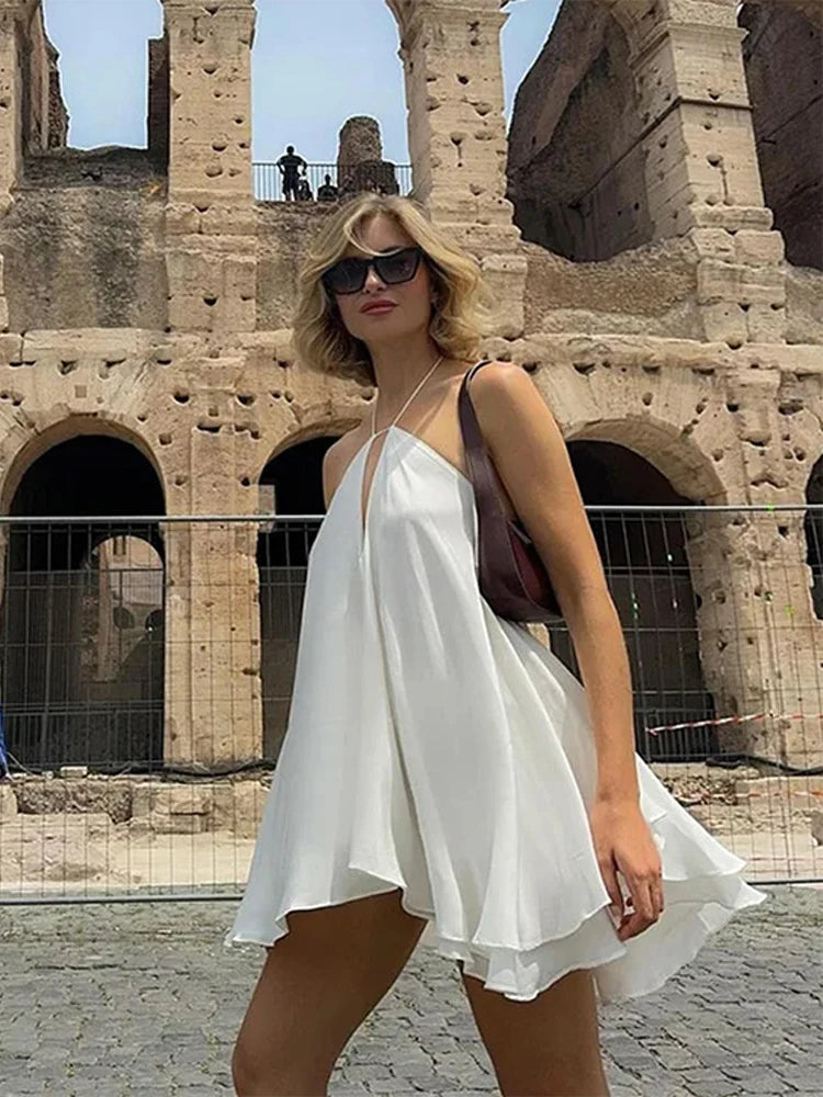 Sexy Party Off Shoulder Dresses Women's Elegant Sleeveless Hollow Out Beach Dress Backless High Street Lady Vestidos 2025 Summer