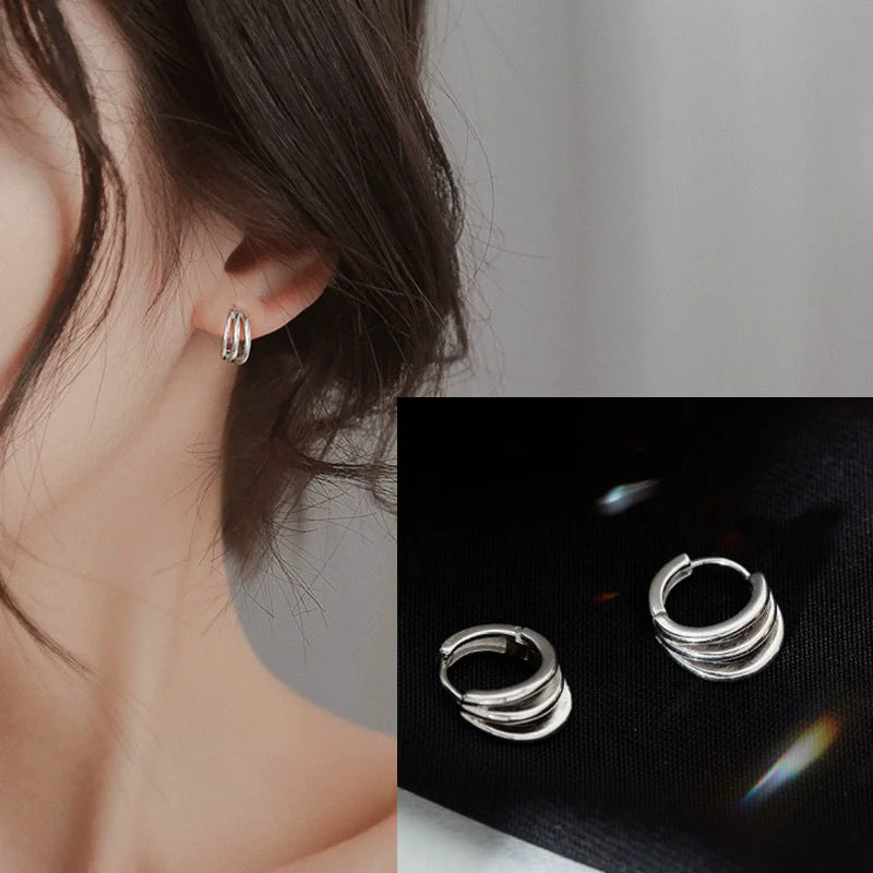 VENTFILLE 925 Sterling Silver Liquid Lava Texture Pearl Earring for Women Design Retro Versatile Jewelry Gift Dropshipping