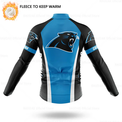 Cartoon Cat Winter Cycling Jersey Men Thermal Fleece Long Sleeve Race Sweatshirt MTB Cycling Clothing Ropa Ciclismo Bike Jacket