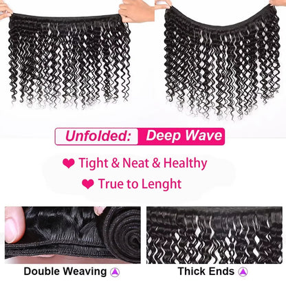 Burmese Human Hair Bundles Deep Wave Raw 3 4 Bundles 28 30 Inch Virgin Remy Curly Hair Extension For Women Sew In Quick Weave