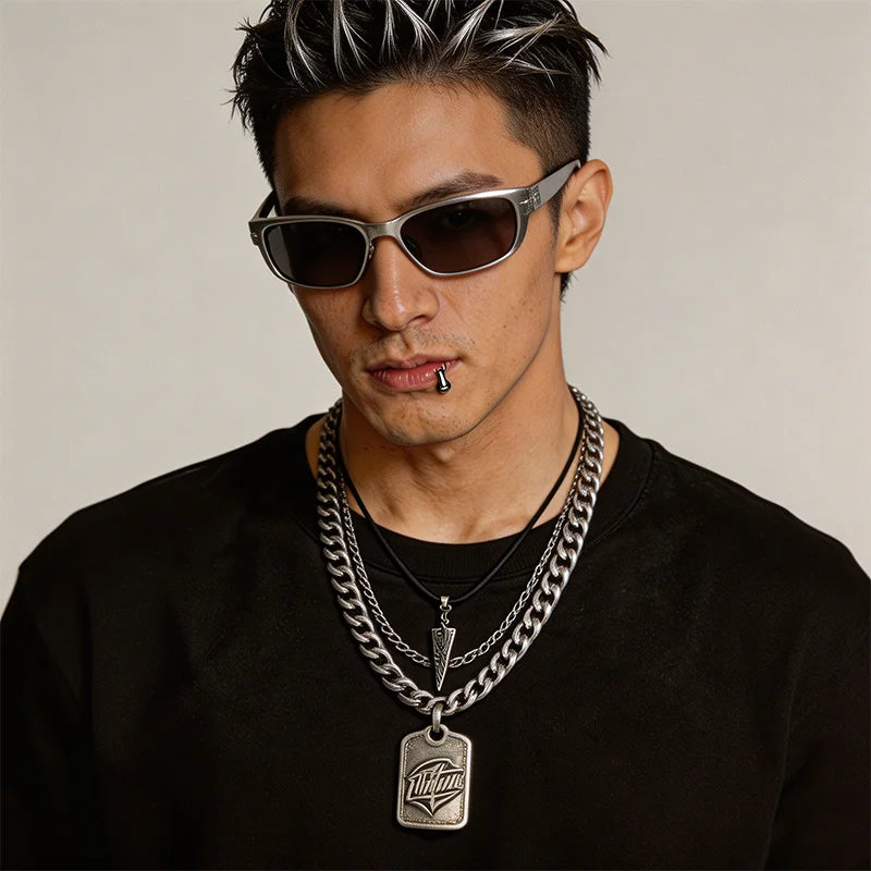 2Pcs/Set Hollow Knight Bone Nail Keychain Necklace Black Rope Chain Pendant for Men Women Game Fans Collectible