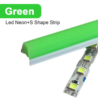 6mm 8mm Separate Silicone Neon with DC12V SMD2835 120Led/m S Shape LED Strip Light Waterproof Flexible Silicon Tube Bar DIY Sign