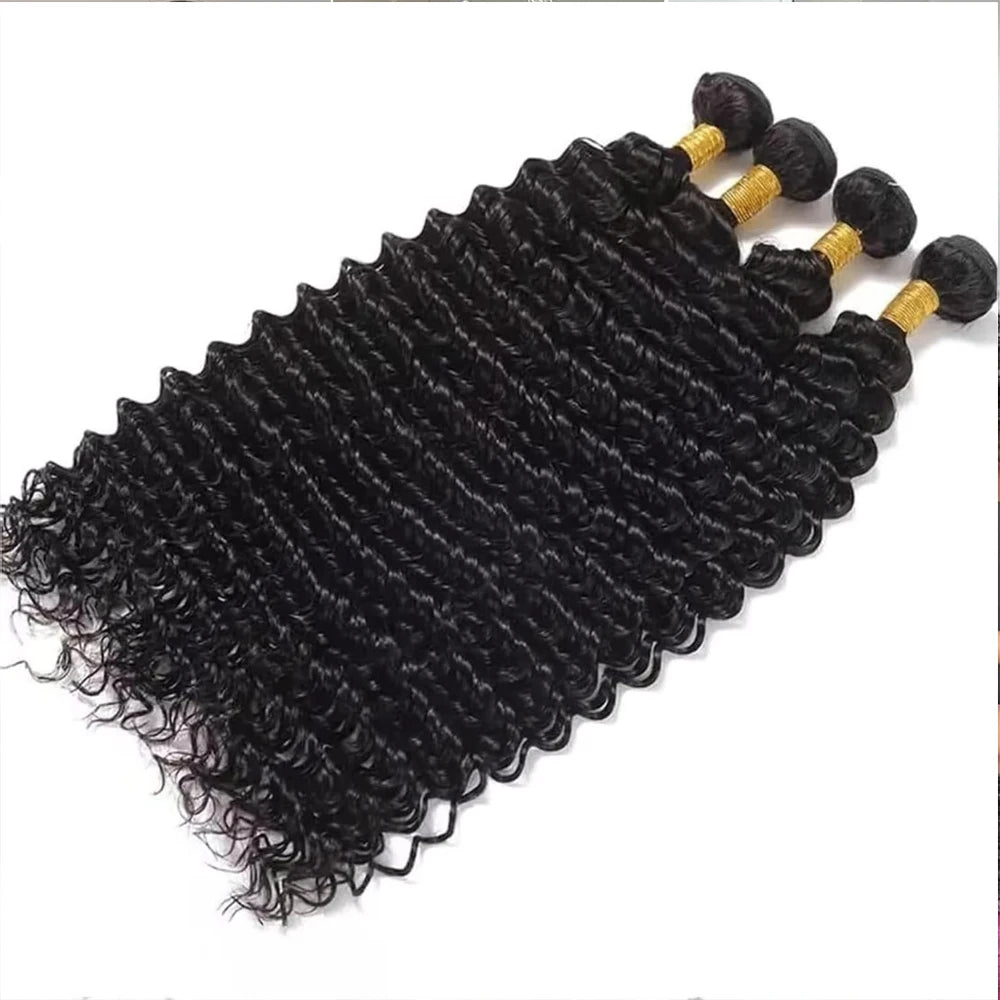 Burmese Human Hair Bundles Deep Wave Raw 3 4 Bundles 28 30 Inch Virgin Remy Curly Hair Extension For Women Sew In Quick Weave