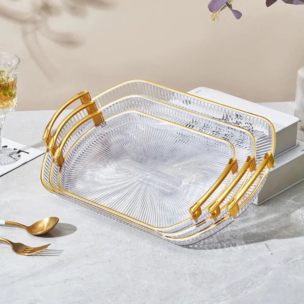 1Pcs Desk Organizer Serving Tray For Kitchen Home Dining Room Bedroom Office Makeup Tray Fruit Tray with Handles Multipurpose
