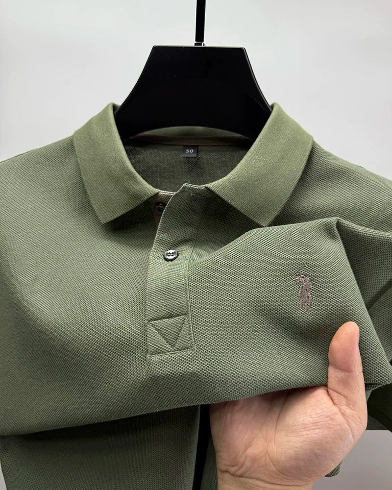 100% cotton luxury men's short sleeve polo shirt high-end brand fashion pony embroidery new comfort summer trend Paul T-shirt