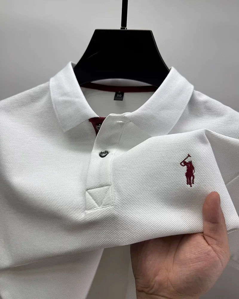 100% cotton luxury men's short sleeve polo shirt high-end brand fashion pony embroidery new comfort summer trend Paul T-shirt