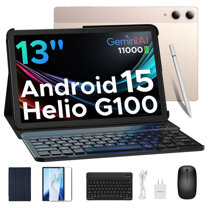 【Brand+】Doogee Tab E3 Pro 2 in 1 Tablet Pc 13" Android 15 Gemini Ai 32Gb Ram(8+24) 256Gb 11000Mah Battery Helio G100 Octa